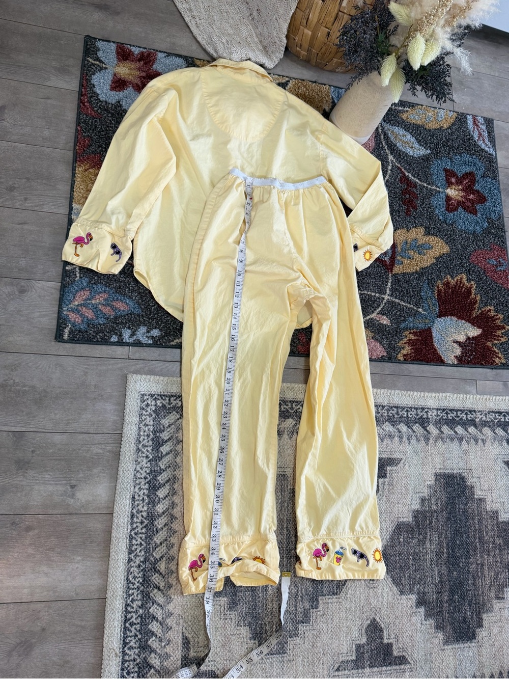 VTG 90s Disney World Mickey Mouse Embroidered Pajamas Set Women Small Cotton - Picture 12 of 16